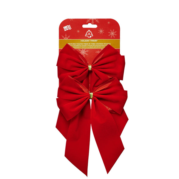 Holiday Trims Red 4 Loop Outdoor Christmas Bow 8.5 in. (Pack of 36)