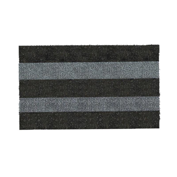 GrassWorx 18 in. W X 30 in. L Black/Gray Patio Stripe Astroturf Door Mat