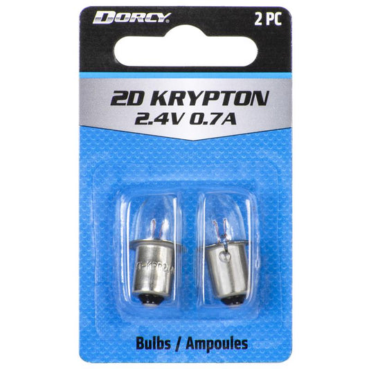 Dorcy 2D Krypton Flashlight Bulb 2.4 volt Bayonet Base (Pack of 12)