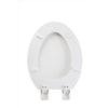 OakBrook Collection Laurel Elongated White Wood Toilet Seat