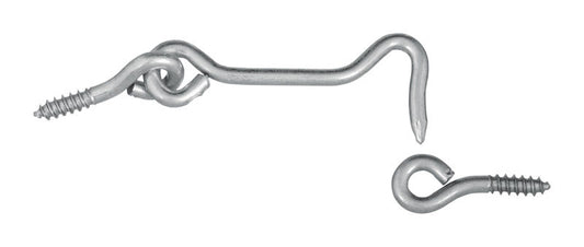 National Hardware Zinc-Plated Silver Steel 2-1/2 in. L Hook and Eye 2 pk