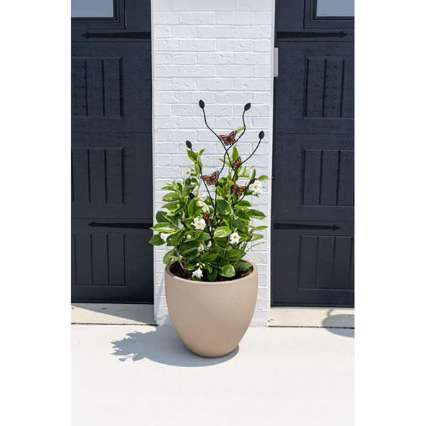 Panacea Monarch Butterflies Twig Pot Trellis Powder Coated Steel with Butterfly Accents 40 in