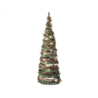 Lumineo LED Green/Brown Rattan Cone Christmas Tree 15.75 in. (Pack of 12)