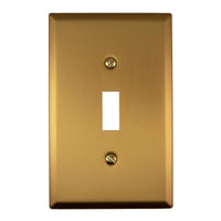 Amerelle Oxford Brushed Gold 1 gang Steel Toggle Wall Plate 1 pk