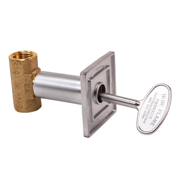 Kit de brida para válvula de gas de zinc cromado satinado plateado con llama azul