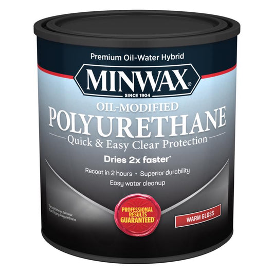 Minwax Transparent Gloss Clear Latex Oil-Modified Polyurethane 1 qt. (Pack of 4)
