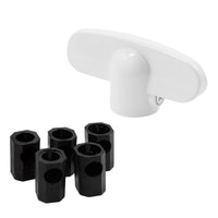 Prime-Line 2.4 in. L Die-Cast White Zinc Universal Casement Tee Handles 2 pk - Deal of The Week