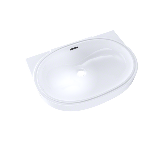 Lavabo de baño TOTO® ovalado de 49,5 x 34,5 cm bajo encimera con CEFIONTECT, blanco algodón - LT546G#01