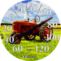 Ezread Indoor Outdoor Dial Thermometer Large Readout Weather Resistant Tractor Design 12.5 in