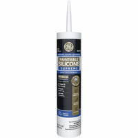GE White Supreme Silicone Window and Door Caulk Sealant 10.1 oz (Pack of 12)