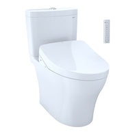 TOTO WASHLET+®  Aquia IV Two-Piece Elongated Dual Flush 1.28 and 0.8 GPF Toilet and Contemporary WASHLET S550e Bidet Seat, Cotton White - MW4463056CEMG#01