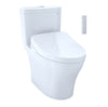 TOTO WASHLET+®  Aquia IV Two-Piece Elongated Dual Flush 1.28 and 0.8 GPF Toilet and Contemporary WASHLET S550e Bidet Seat, Cotton White - MW4463056CEMG#01