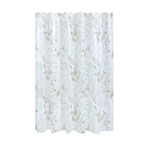 iDesign 72 in. H X 72 in. W White Leaves Frost Shower Curtain PEVA (Pack of 2)