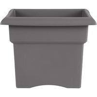 Bloem Veranda 14.3 in. H X 18 in. W X 18 in. D Plastic Planter Box Charcoal