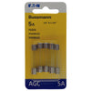 Bussmann 5 amps AGC Glass Tube Fuse 5 pk