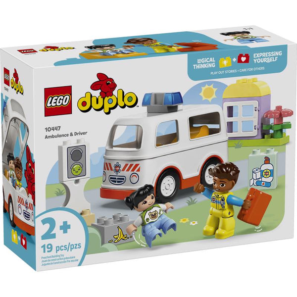 LEGO Duplo Ambulance and Driver Building Set Multicolor 19 pc