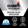 Olympic Maximum Solid Color Tintable Semi-Gloss White Base 2 Base 2 Acrylic Latex Stain and Sealant (Pack of 4)
