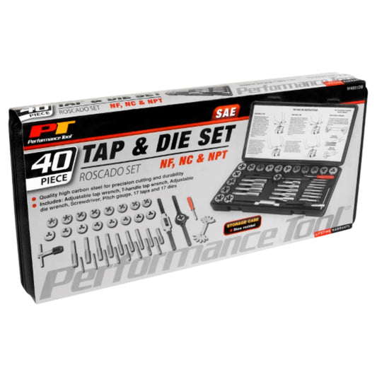 Performance Tool Metal SAE Tap and Die Set 40 pc