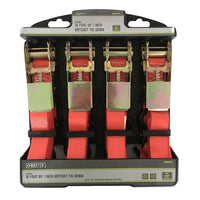 Ratchet Tie-Downs, 1-In. x 10-Ft., 4-Pk.