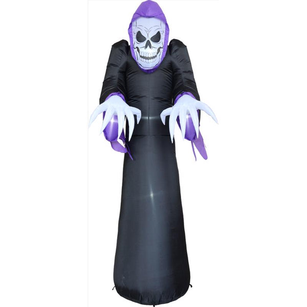 Fantasma inflable de calavera preiluminado de 12 pies para celebraciones
