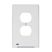 LumiCover Amerelle White 1 gang Plastic Decorator/Duplex Nightlight Wall Plate 1 pk - Open Box
