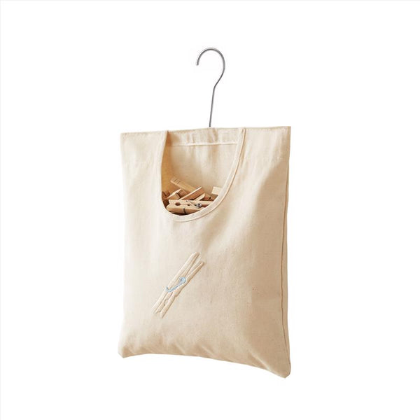 Bolsa beige de tela para pinzas de ropa Zenna Home