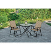 Living Accents Black Steel Powder Coated Frame Tan Cushion Sling Chair 250 lbs. Capacity
