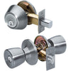 Master Lock Satin Nickel Entry Knob and Single Cylinder Deadbolt 1-3/4 in.