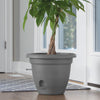 Bloem Lucca Charcoal Gray Resin UV-Resistant Round Self-Watering Planter 7 H x 9 Dia. in.