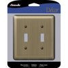 Amerelle Devon Brushed Brass 2 gang Stamped Steel Toggle Wall Plate 1 pk