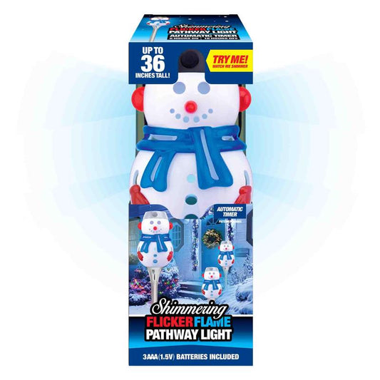 Shawshank LEDz Magic Seasons Shimmering Snowman Flicker Flame Pathway Light 1 pk (Pack of 12)