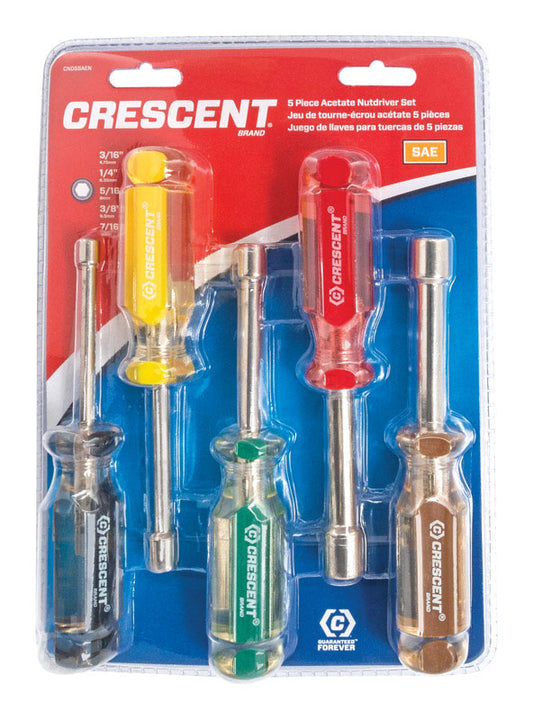 Crescent SAE Acetate Acetate Nutdriver Set 6-3/4 in. L 5 pc