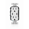 Leviton Decora 15 amps 125 V Duplex and Type C White Outlet and USB Charger 5-15R 1 pk