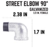 BK Products 1/2 in. FPT x 1/2 in. Dia. MPT Galvanized Malleable Iron Street Elbow (Pack of 5)