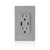 Leviton Decora 15 amps 125 V Type A/C Duplex Gray Outlet and USB Charger 5-15R 1 pk