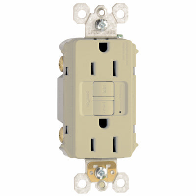 GFCI Outlet, 15A, Ivory, 3-Pack