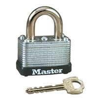 Master Lock 15/16 in. H x 13/16 in. W x 1-1/2 in. L Laminated Steel Warded Locking Padlock 1 pk
