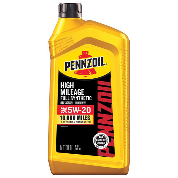 Aceite de motor Pennzoil Full Synthetic 5W-20 para alto kilometraje, 1 qt, 1 paquete (paquete de 6)