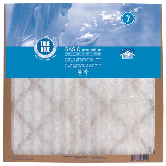 True Blue 20 in. W X 30 in. H X 1 in. D Synthetic 7 MERV Pleated Air Filter 1 pk (Pack of 12)
