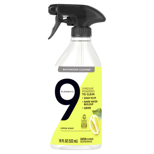 9 Elements Lemon Scent Bathroom Cleaner Liquid 18 oz (Pack of 6)