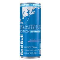 Red Bull Sea Blue Edition Sugar Free Juneberry Energy Drink 12 oz (Pack of 24)