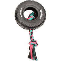 Mammoth Original Tirebiter Tire With Rope 10 in Durable Rubber Dog Toy