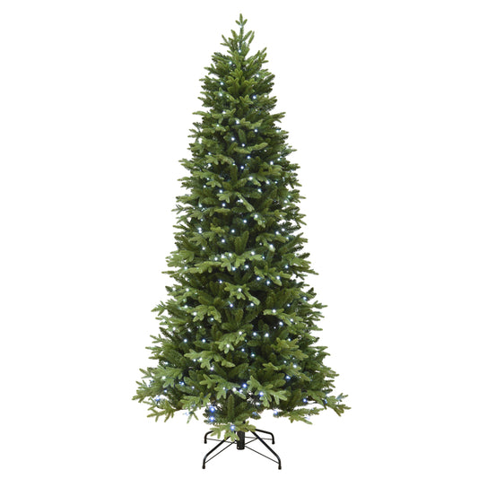 Polygroup Slim Incandescent PE/PVC Color Changing Christmas Artificial Tree 7-1/2 ft.