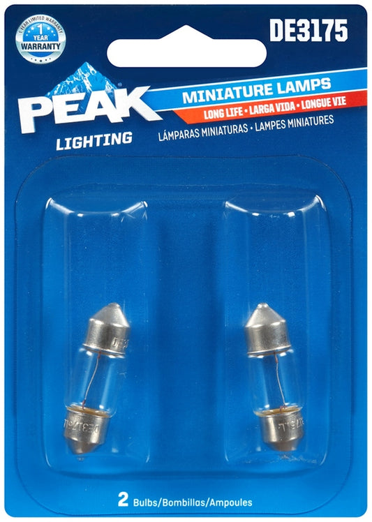 Peak Incandescent Indicator Miniature Automotive Bulb DE3175