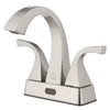 Homewerks Brushed Nickel Motion Sensing Modern Centerset Bathroom Sink Faucet 4 in.