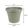 Bloem TerraPot 12.5 in. H X 14 in. D Resin Planter Living Green