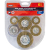 Mibro Wire Wheel Brush Set Brass Coated Steel 4500 rpm 6 pc