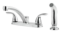 Pfister Delton Two Handle Chrome Kitchen Faucet Side Sprayer Included