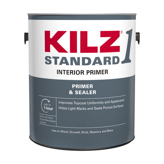 KILZ STANDARD Matte White Water-Based Acrylic Primer For Multiple Surfaces 1 gal. (Pack of 4)
