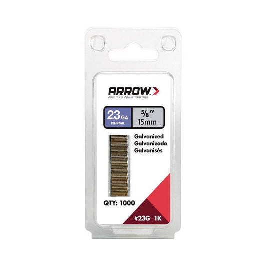 Arrow 5/8 in. 23 Ga. Straight Strip Galvanized Pin Nails 1,000 pk